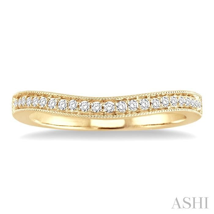 1/6 Ctw Round Cut Diamond 'V' Shape Band in 14K Yellow Gold