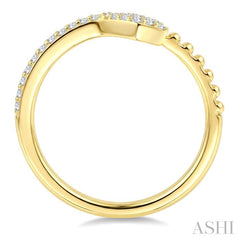 1/5 Ctw Serpent Bead Round Cut Diamond Open Fashion Ring in 10K Yellow Gold