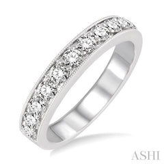 3/4 Ctw Round Cut Diamond Wedding Band in 14K White Gold