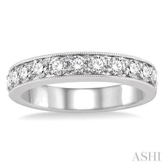 3/4 Ctw Round Cut Diamond Wedding Band in 14K White Gold