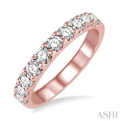 1 Ctw Round Cut Diamond Wedding Band in 14K Rose Gold
