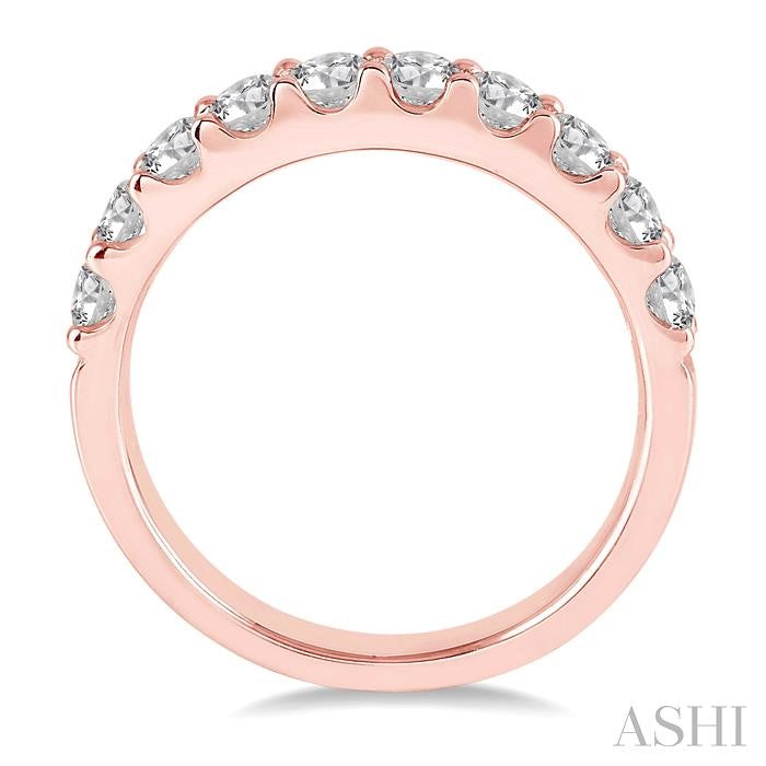1 Ctw Round Cut Diamond Wedding Band in 14K Rose Gold