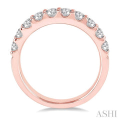 1 Ctw Round Cut Diamond Wedding Band in 14K Rose Gold