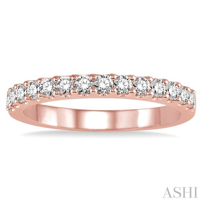 1/2 Ctw Round Cut Diamond Wedding Band in 14K Rose Gold