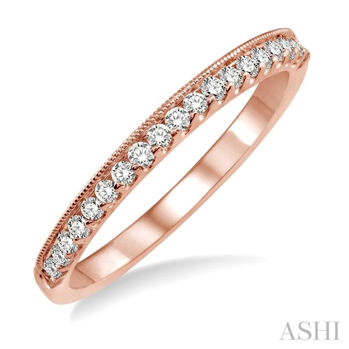 1/4 Ctw Round Cut Diamond Wedding Band in 14K Rose Gold