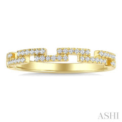1/6 Ctw Round Cut Diamond Stackable Band in 10K Yellow Gold