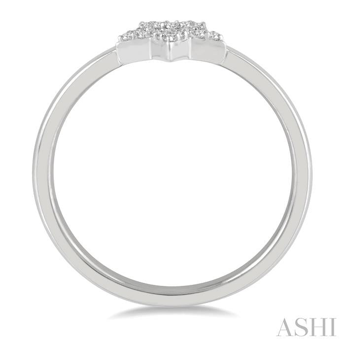 1/20 Ctw Cutout Star Round Cut Diamond Ladies Ring in 10K White Gold