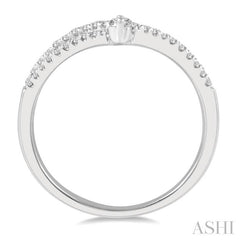 1/4 Ctw Interlocked Twin Chevron Round Cut Diamond Fashion Ring in 14K White Gold
