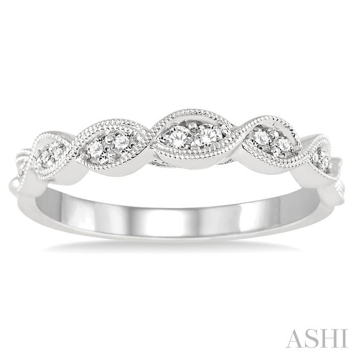 1/5 Ctw Round Diamond Wedding Band in 14K White Gold