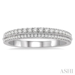 1/3 Ctw Twin Row Round Cut Diamond Band in 14K White Gold