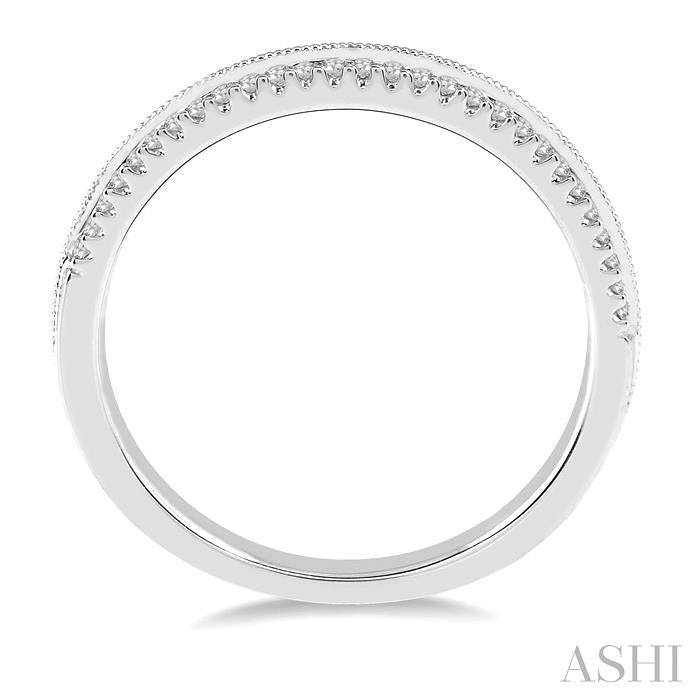 1/3 Ctw Twin Row Round Cut Diamond Band in 14K White Gold