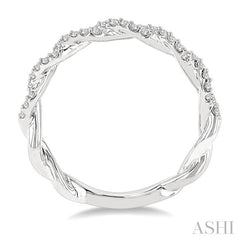 1/4 Ctw Entwined Round Cut Diamond Stackable Twist Band in 14K White Gold