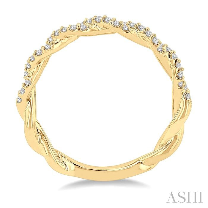 1/4 Ctw Entwined Round Cut Diamond Stackable Twist Band in 14K Yellow Gold