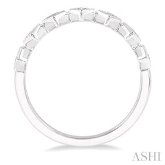 1/10 Ctw Rhombus Lattice Round Cut Diamond Stackable Band in 14K White Gold