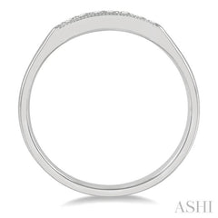 1/10 Ctw 7 Stone Round Cut Diamond Wedding Band in 14K White Gold