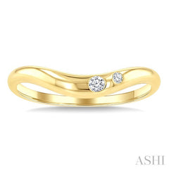 1/20 Ctw Wave Round Cut Diamond Flush Set Fashion Band in 10K Yellow Gold