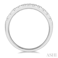 1/2 Ctw 11 Stone Round Cut Diamond Wedding Band in 14K White Gold