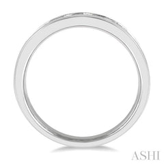 1 Ctw Channel Set 11 Stone Round Cut Diamond Wedding Band in Platinum