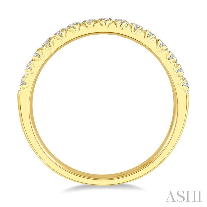 1/3 Ctw 15Stones Round Cut Diamond Wedding Band in 14K Yellow Gold
