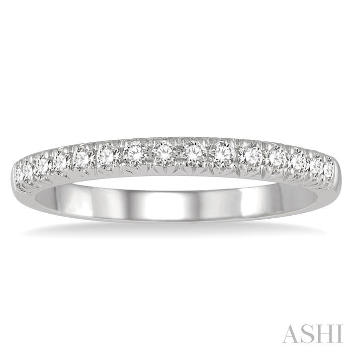 1/4 Ctw 15Stones Round Cut Diamond Wedding Band in 14K White Gold