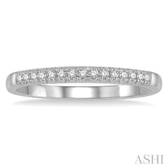 1/10 Ctw 15Stones Round Cut Diamond Wedding Band in 14K White Gold