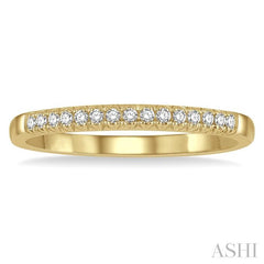 1/10 Ctw 15Stones Round Cut Diamond Wedding Band in 14K Yellow Gold