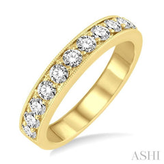 1 Ctw Round Cut Diamond Wedding Band in 14K Yellow Gold