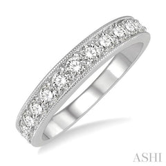 3/4 Ctw Round Cut Diamond Wedding Band in 14K White Gold