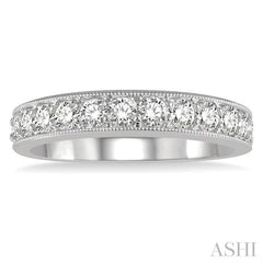 3/4 Ctw Round Cut Diamond Wedding Band in 14K White Gold