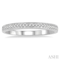 1/10 Ctw Round Cut Diamond Wedding Band in 14K White Gold