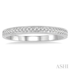 1/10 Ctw Round Cut Diamond Wedding Band in 14K White Gold