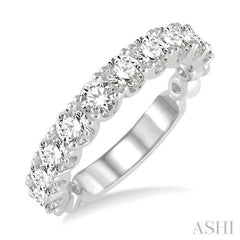 1 1/2 Ctw Lattice Round Cut Diamond Wedding Band in 14K White Gold