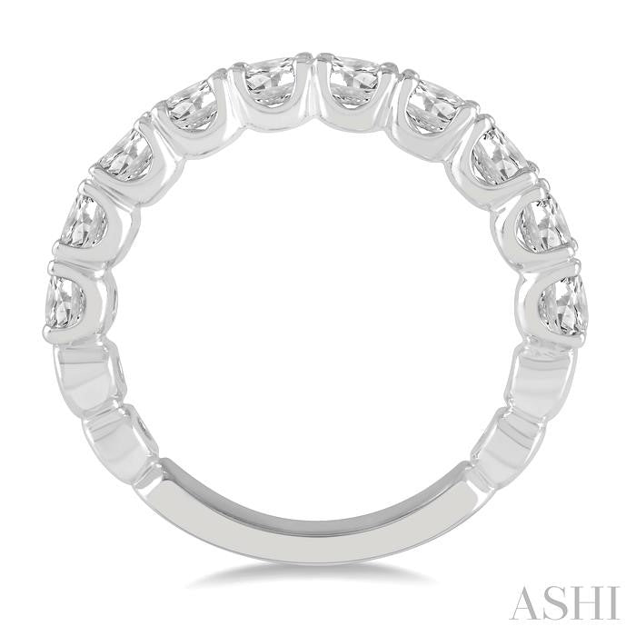 1 1/2 Ctw Lattice Round Cut Diamond Wedding Band in 14K White Gold