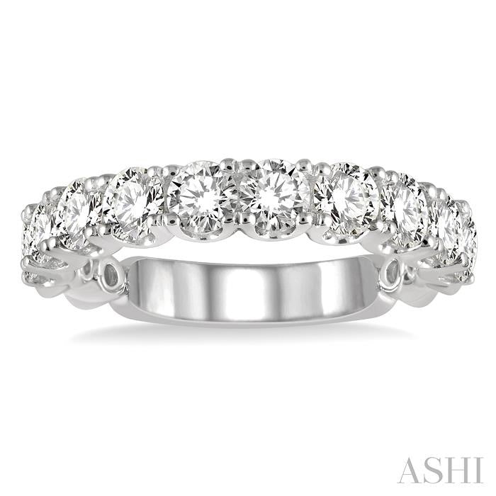 1 1/2 Ctw Lattice Round Cut Diamond Wedding Band in 14K White Gold