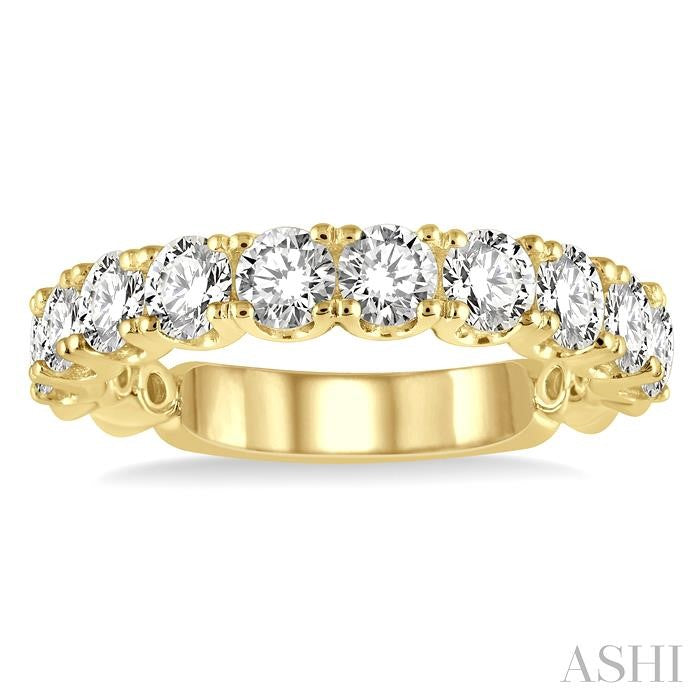1 1/2 Ctw Lattice Round Cut Diamond Wedding Band in 14K Yellow Gold