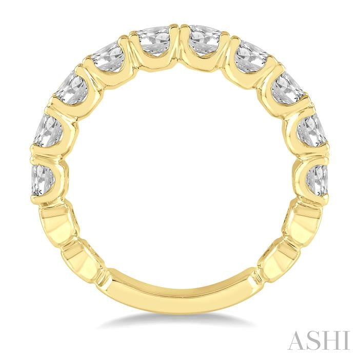 2 Ctw Lattice Round Cut Diamond Wedding Band in 14K Yellow Gold