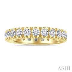 2 Ctw Round Cut Diamond Eternity Wedding Band in 14K Yellow Gold