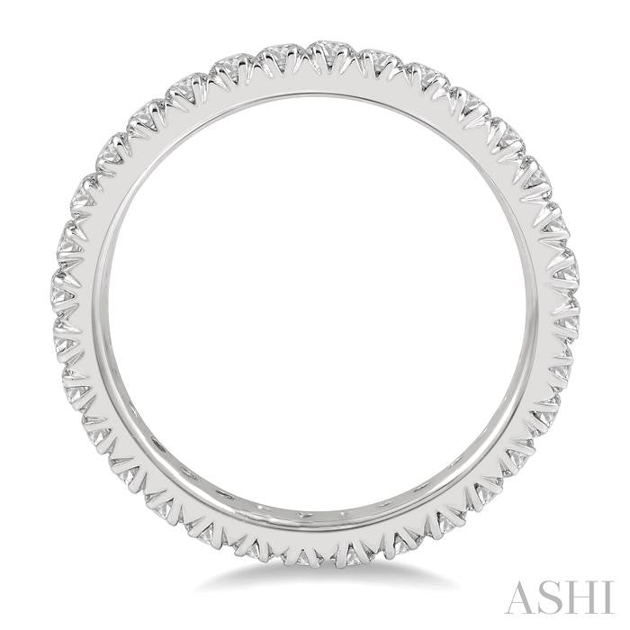 1 Ctw Round Cut Diamond Eternity Wedding Band in 14K White Gold