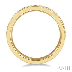 1 Ctw Channel Round Cut Diamond Eternity Wedding Band in 14K Yellow Gold