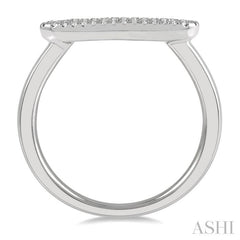 1/5 Ctw Pod Center Baguette and Round Cut Diamond Stackable Petite Fashion Ring in 10K White Gold