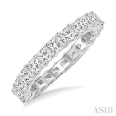 3 Ctw Eternity Princess Cut Diamond Wedding Band in 14K White Gold