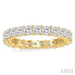 3 Ctw Eternity Princess Cut Diamond Wedding Band in 14K Yellow Gold