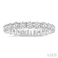 2 Ctw Round Cut Diamond Eternity Wedding Band in 14K White Gold