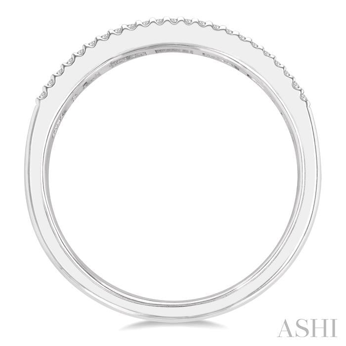 1/3 Ctw Baguette and Round Cut Diamond Stackable Fashion Band in 14K White Gold