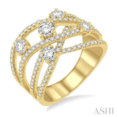 1 Ctw Round Cut Diamond Fashion Ring in 14K Yellow Gold