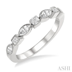 1/3 Ctw Princess and Marquise Diamond Wedding Band in 14K White Gold