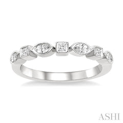 1/3 Ctw Princess and Marquise Diamond Wedding Band in 14K White Gold