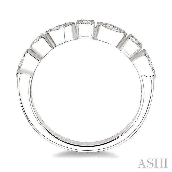 1/3 Ctw Princess and Marquise Diamond Wedding Band in 14K White Gold