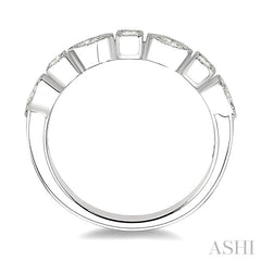 1/3 Ctw Princess and Marquise Diamond Wedding Band in 14K White Gold