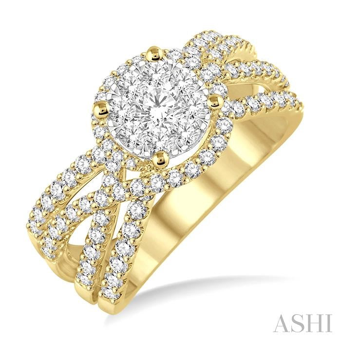 1 Ctw Diamond Lovebright Ring in 14K Yellow and White Gold